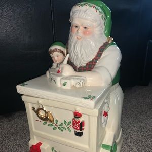 New in box Lenox Santa Workbench Cookie Jar